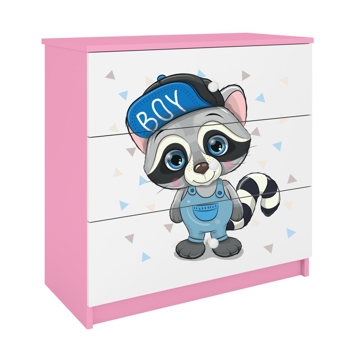KOMMODE Babydreams Waschbär 81/81/41 - Rosa, Holzwerkstoff (81/81/41cm) - RAUMHIRSCH FURNITURE