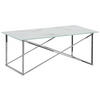 COUCHTISCH Marmor Optik weiß/silber rechteckig 100/50 cm Emporia - Silberfarben/Weiß, Glas (50/100/40cm) - Beliani
