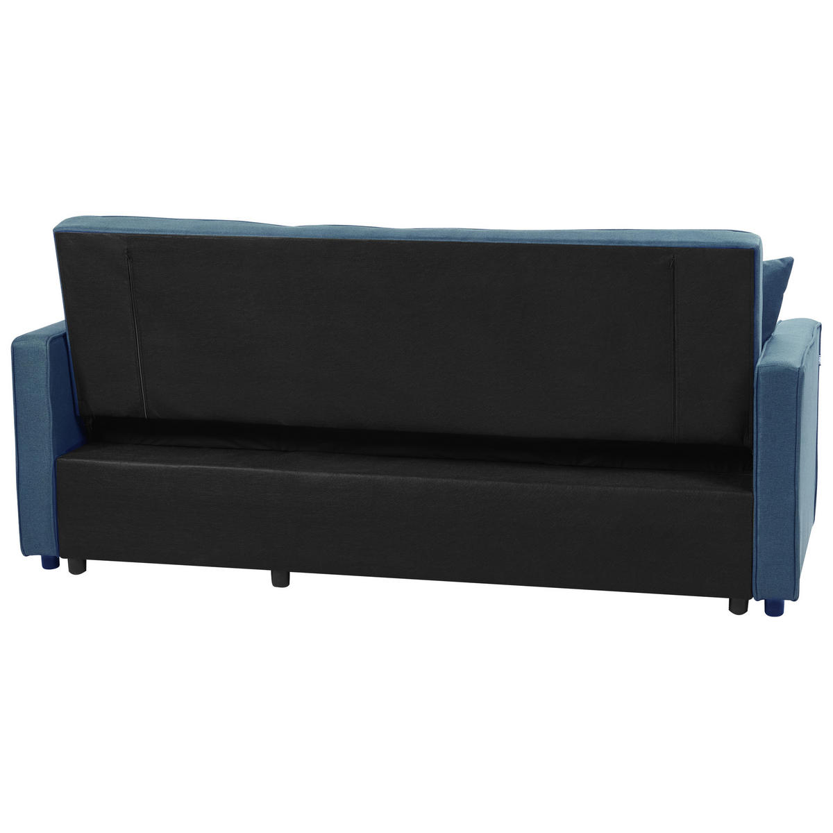 3-SITZER-SCHLAFSOFA marineblau Glomma - Blau/Schwarz, Textil (204/93/88cm) - Beliani