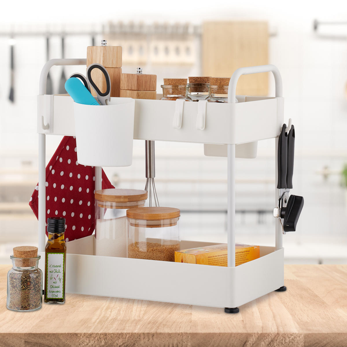 UNTERWASCHBECKENREGAL - Weiß, Kunststoff/Metall (22/42.5/40cm) - Relaxdays