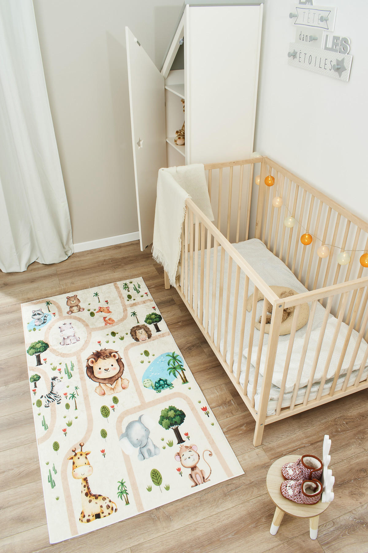 KINDERTEPPICH mit Zoo-Motiv Happy 80x150 cm - Beige, Textil (80/150cm) - Nazar Rugs