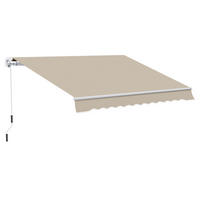 MARKISE, Beige+Weiß, Aluminium, Eisen, Polyester - Beige, Metall (245/350/395cm) - Outsunny