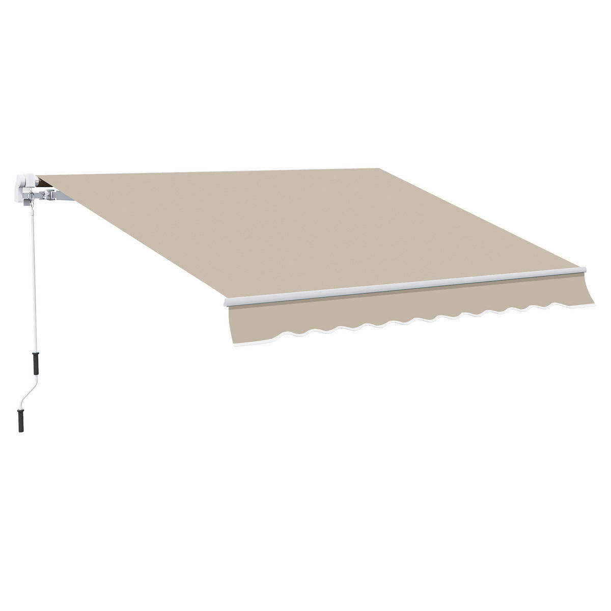 MARKISE, Beige+Weiß, Aluminium, Eisen, Polyester - Beige, Metall (245/350/395cm) - Outsunny