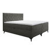 BOXBETT Palmeria 160/200 cm in Graphit – mit Bettkasten und Topper - Schwarz/Grau, Holz/Holzwerkstoff (160/200cm) - AX Living
