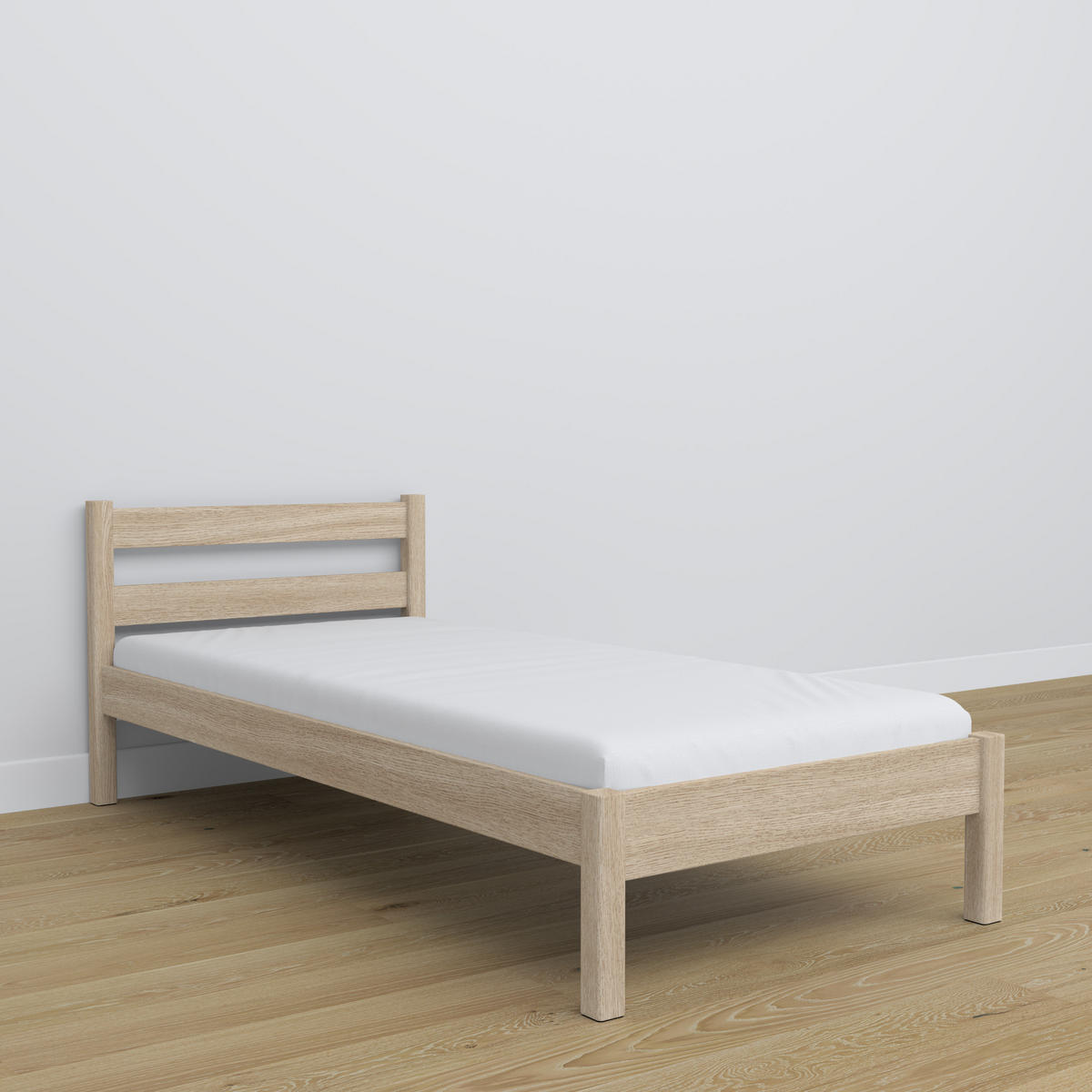 BETT N01 Sonoma Eiche 80/190 - Sonoma Eiche, Naturmaterialien/Holz (80/190cm) - N-Wood