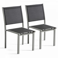 GARTENSTUHL 2-tlg., Grau - Grau, Metall (48/90/60cm) - Oviala