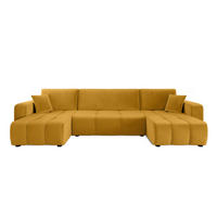 WOHNLANDSCHAFT Aice U-Form 317 cm – mit Schlaffunktion, Bettkasten, Kissen & bequemer Wellenfederung - Gelb, Kunststoff (317/85/146cm) - Wohnideebilder