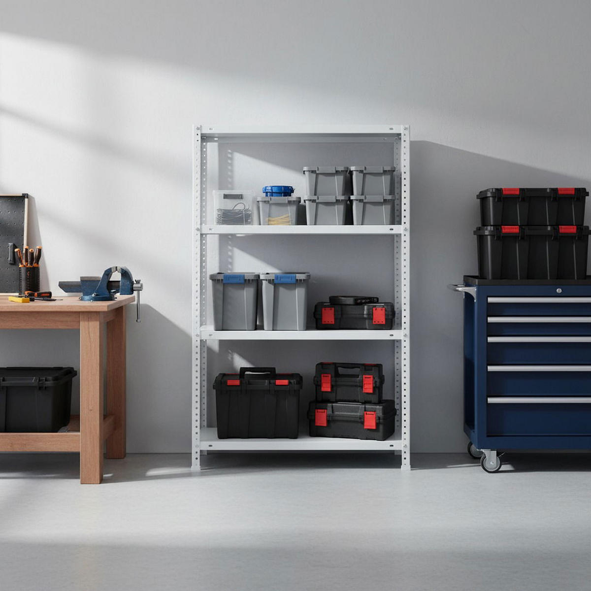 SCHRAUBREGAL PANDA MID | HxBxT 150x80x50cm | 4 Fachböden | Fachlast 100kg | Weiß - Weiß, Metall (80/150/50cm) - PROREGAL