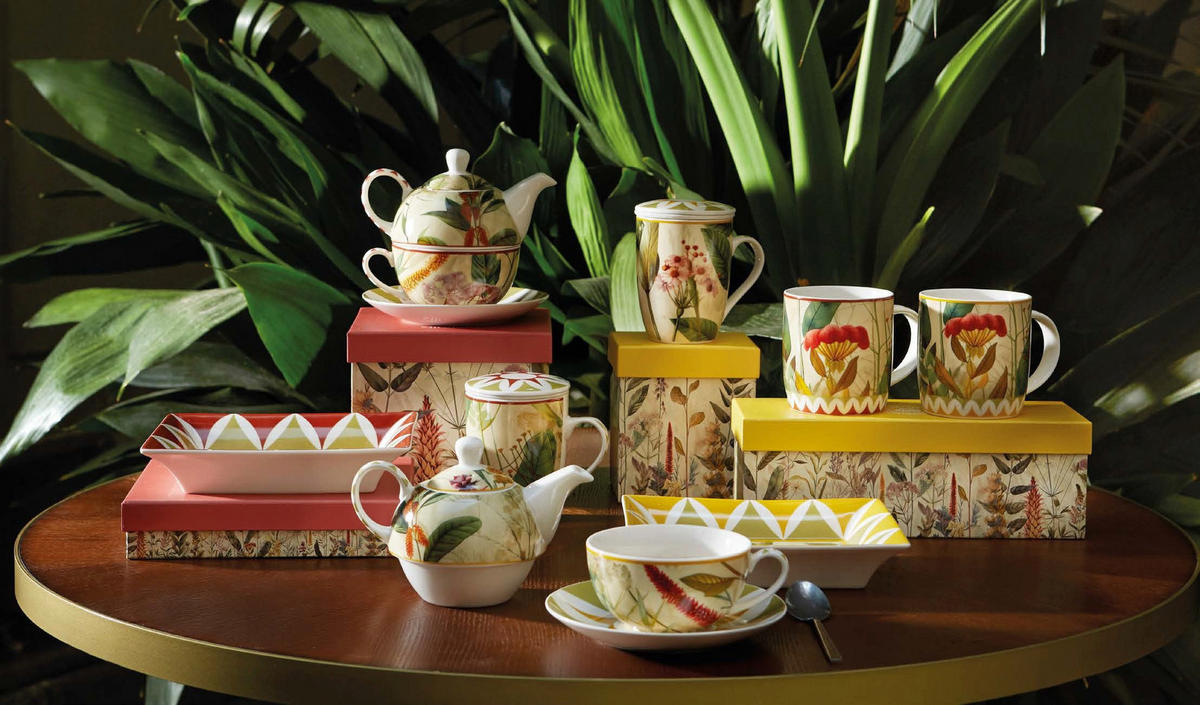 TEEBECHER mit Deckel & Filter MIRABILIA 300 ml gelb - Orange, Keramik (0.3L)