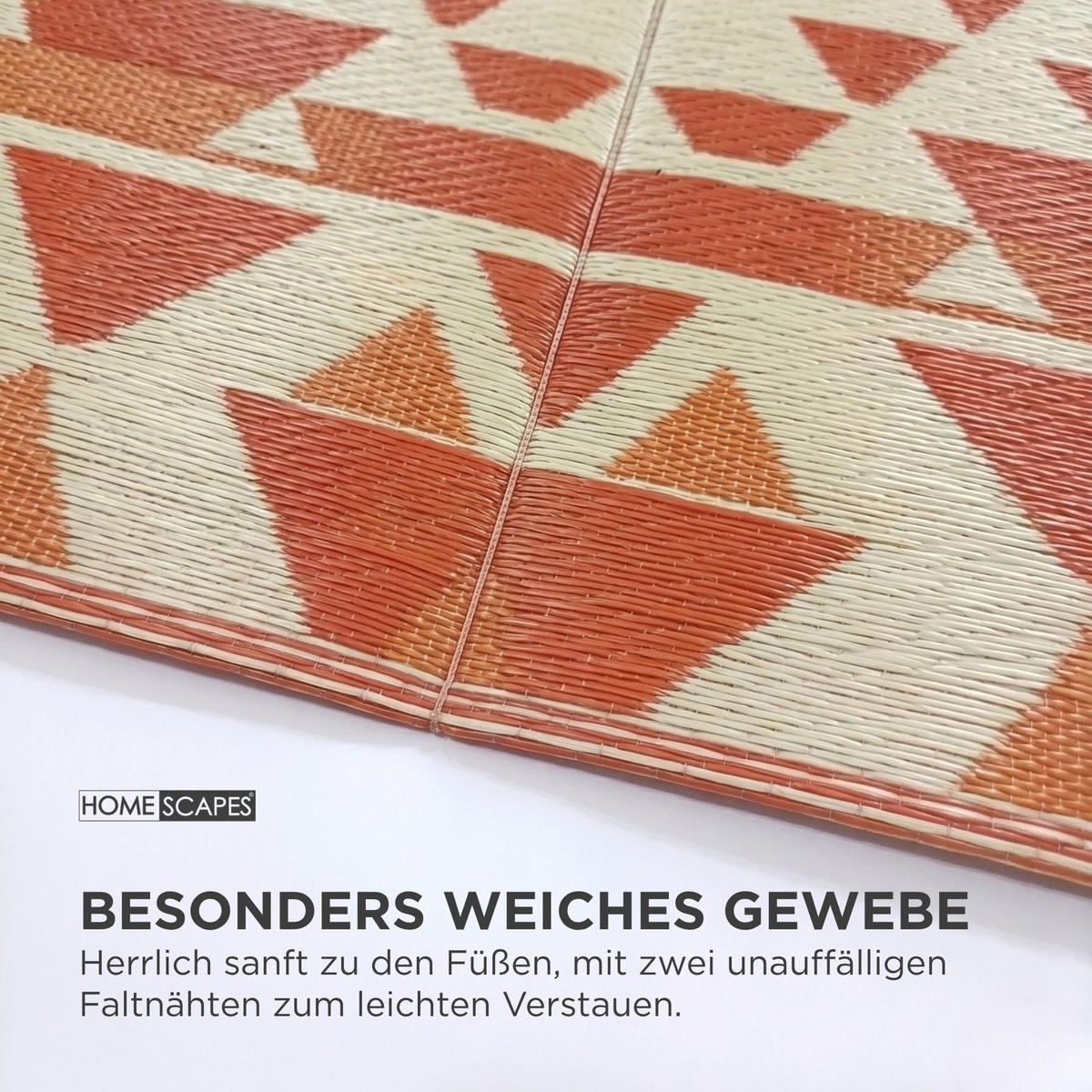 OUTDOORTEPPICH Anya mit Ethno-Muster 180/270 cm - Orange, Kunststoff (180/270cm) - Homescapes