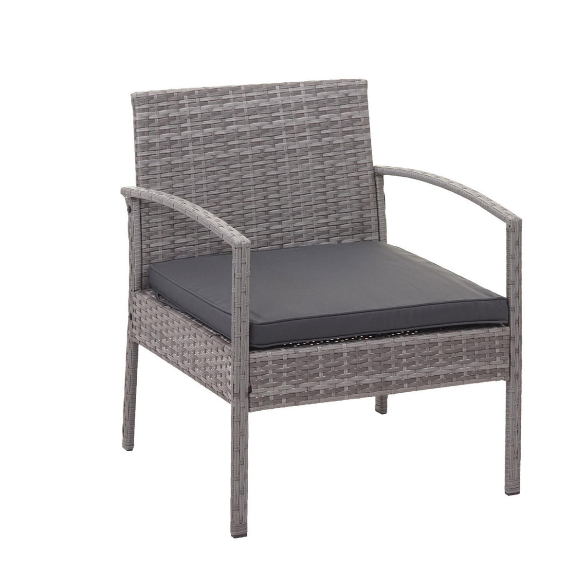 POLY-RATTAN GARNITUR Grau, Anthrazit - Anthrazit/Grau, Kunststoff - MCW