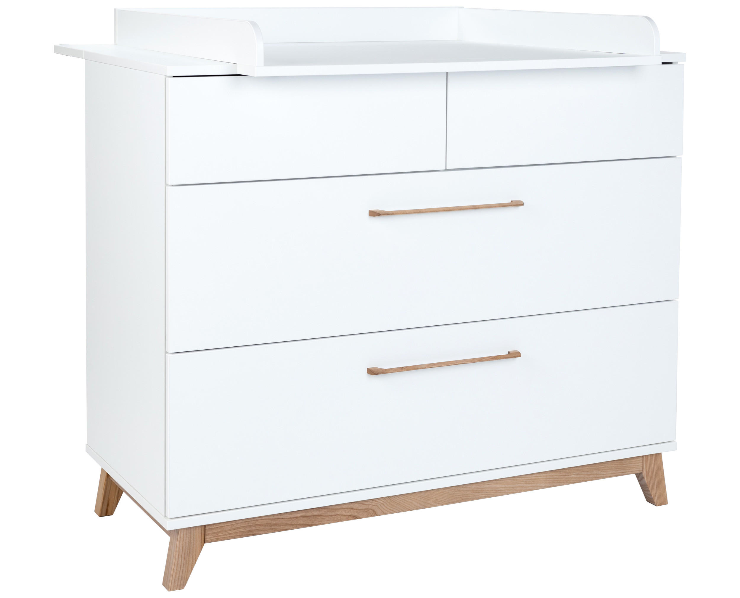WICKELKOMMODE LINA Soft-Close / Push-to-open - Walnussfarben/Weiß, Holz/Holzwerkstoff (115/96/77cm) - arthur berndt