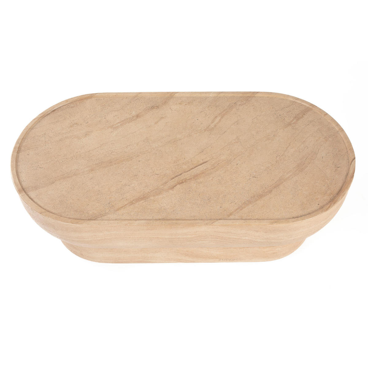 COUCHTISCH Noble Oval Beige - Beige, Stein (100/50/35cm) - Zuiver