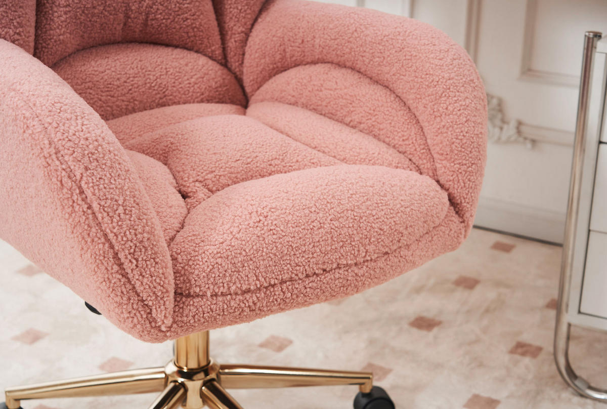 DREHSTUHL höhenverstellbar 64 x 62 x 92,5 cm Teddy Pink - Pink, Kunststoff (62/92.5/64cm) - Meubliv