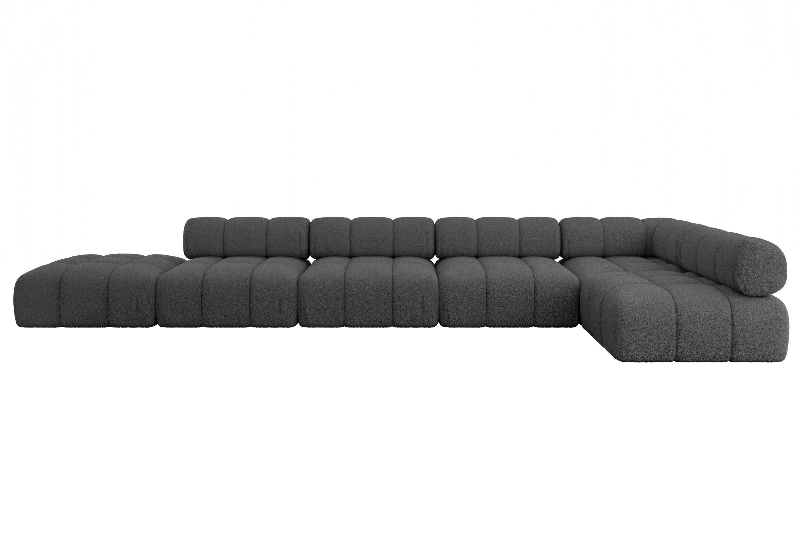 ECKSOFA modulares Sofa Favio-L3 - 475x190x70 cm Grau Bouclé - Grau, Holzwerkstoff/Textil (475/190cm) - ALTDECOR