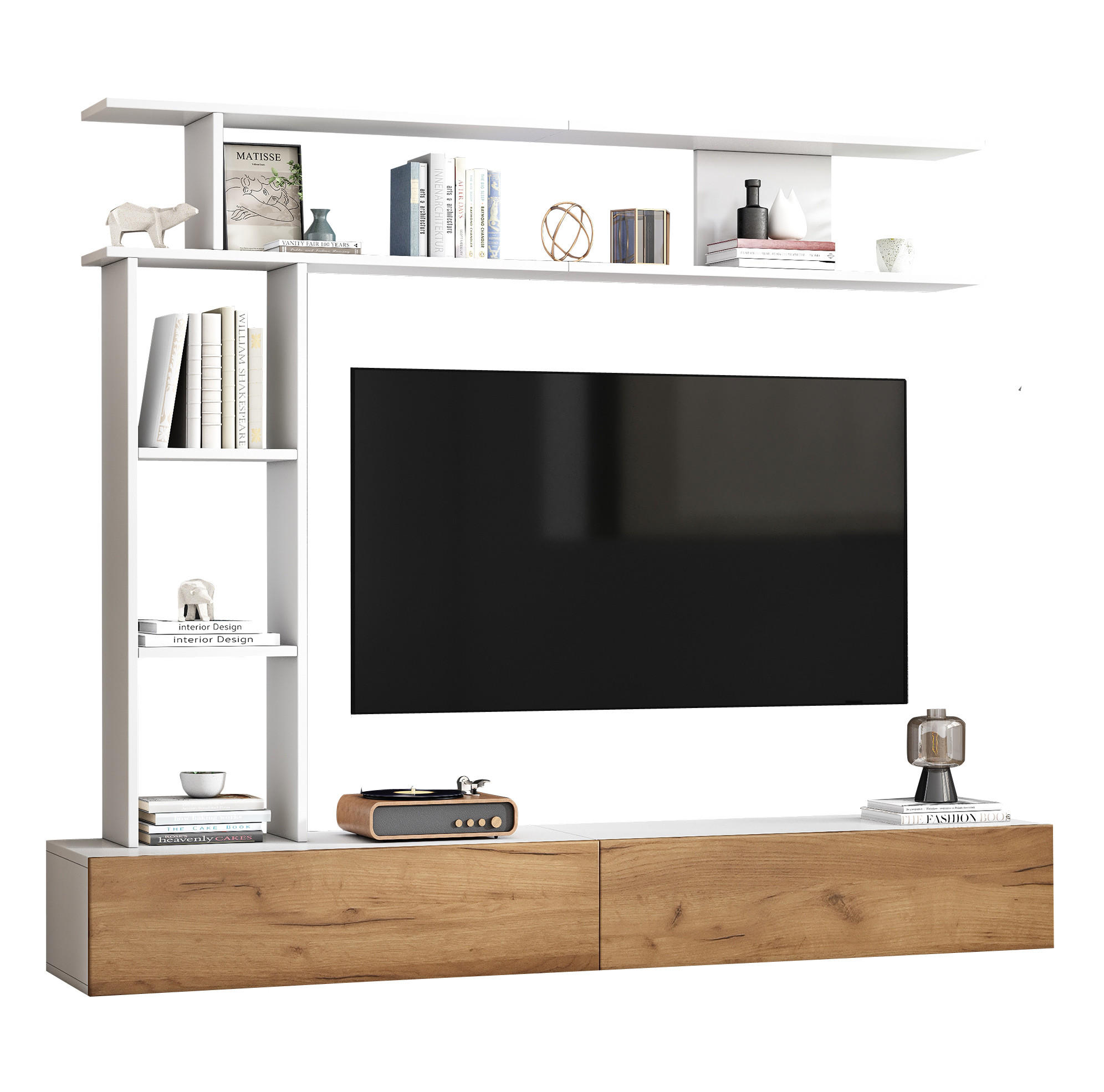 Ivmeu Tv-Wohnwand Weiß 180x150x35 cm