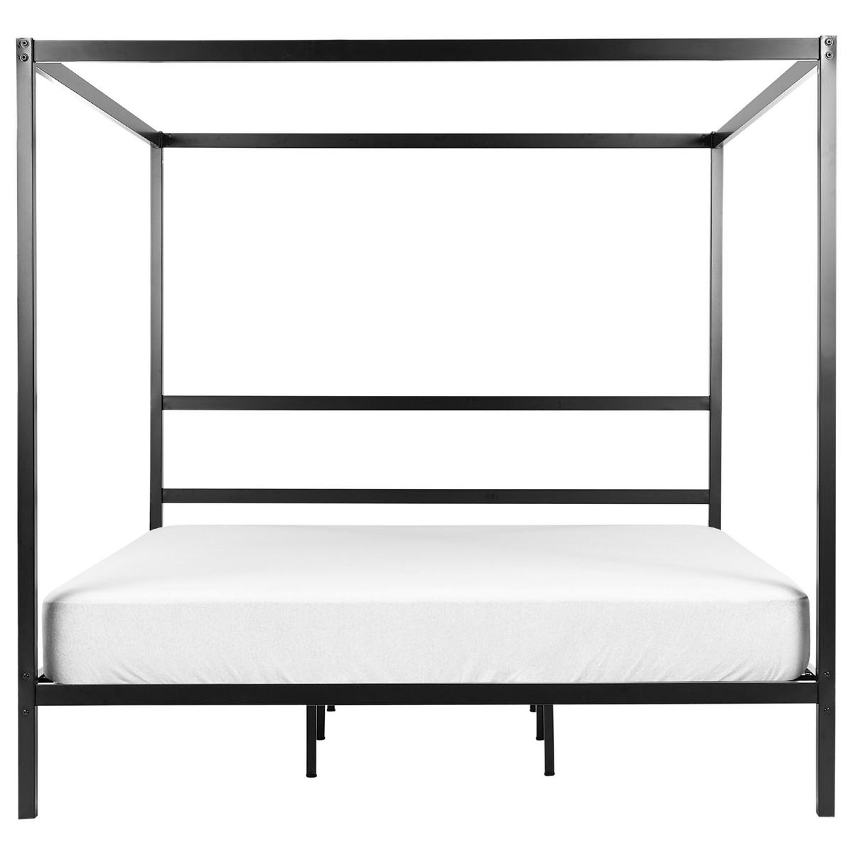 HIMMELBETT 180/200cm Schwarz Lestards - Schwarz, Metall (180/200cm) - Beliani