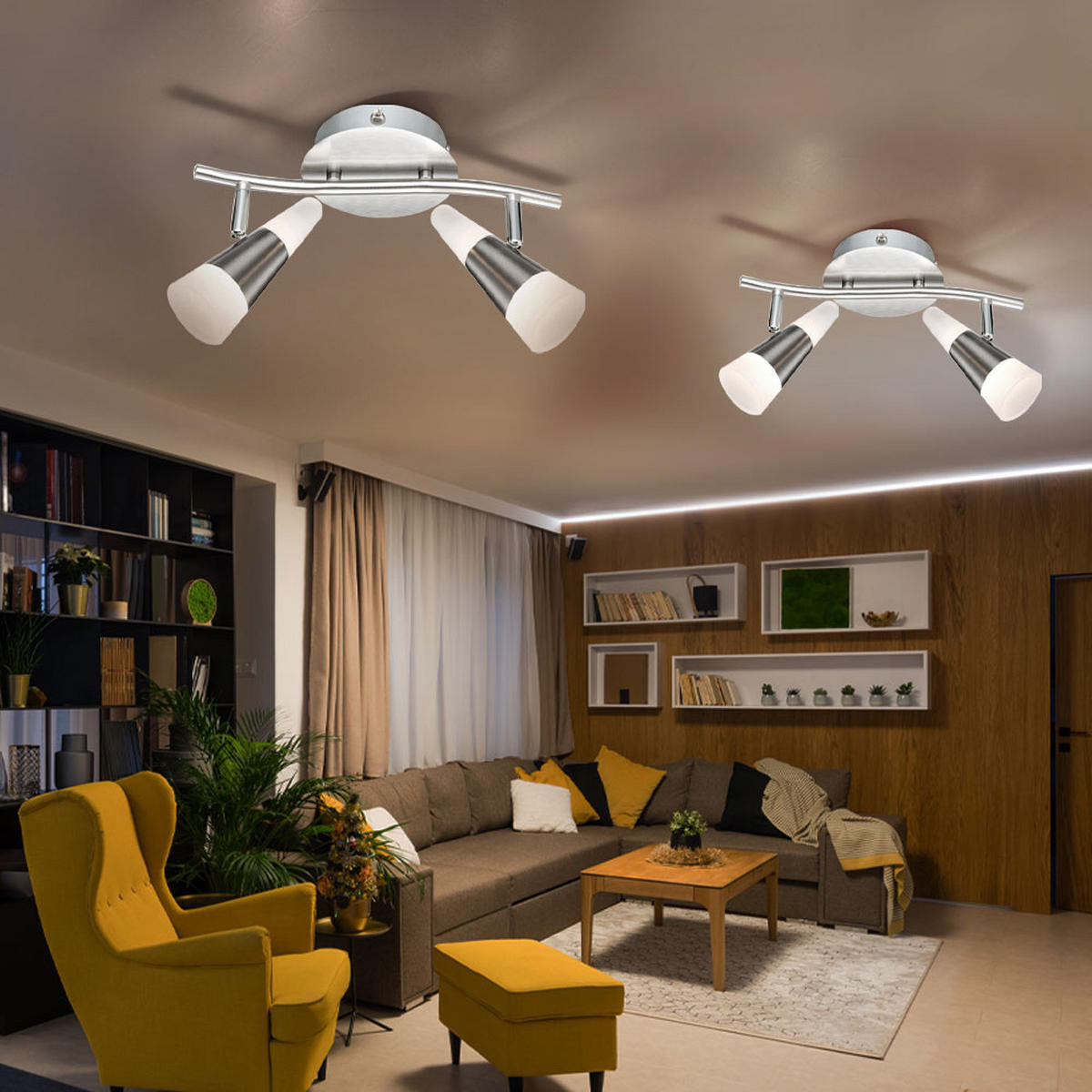 LED DECKENLEUCHTE FRISO Silber matt - Silberfarben, Metall (30/16.5/16cm) - Globo Lighting