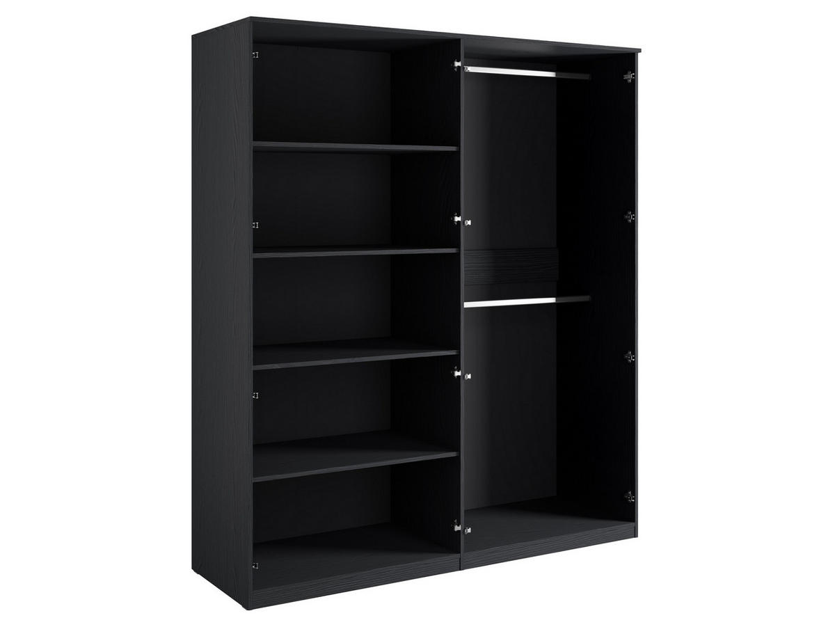 DREHTÜRENSCHRANK FRAYN 179,4/209,1/58,5cm 4-türig Graphit - Graphitfarben, Holzwerkstoff (179.4/209.1/58.5cm) - MASSENO