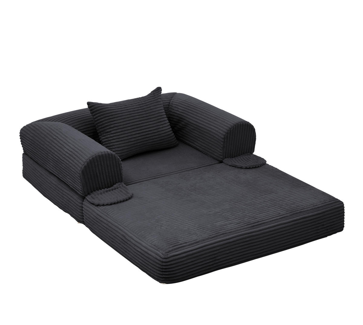 SCHLAFSOFA DE-35175 klappbar 2-in-1 Schwarz - Schwarz, Textil (85/65/120cm) - ComfortXL