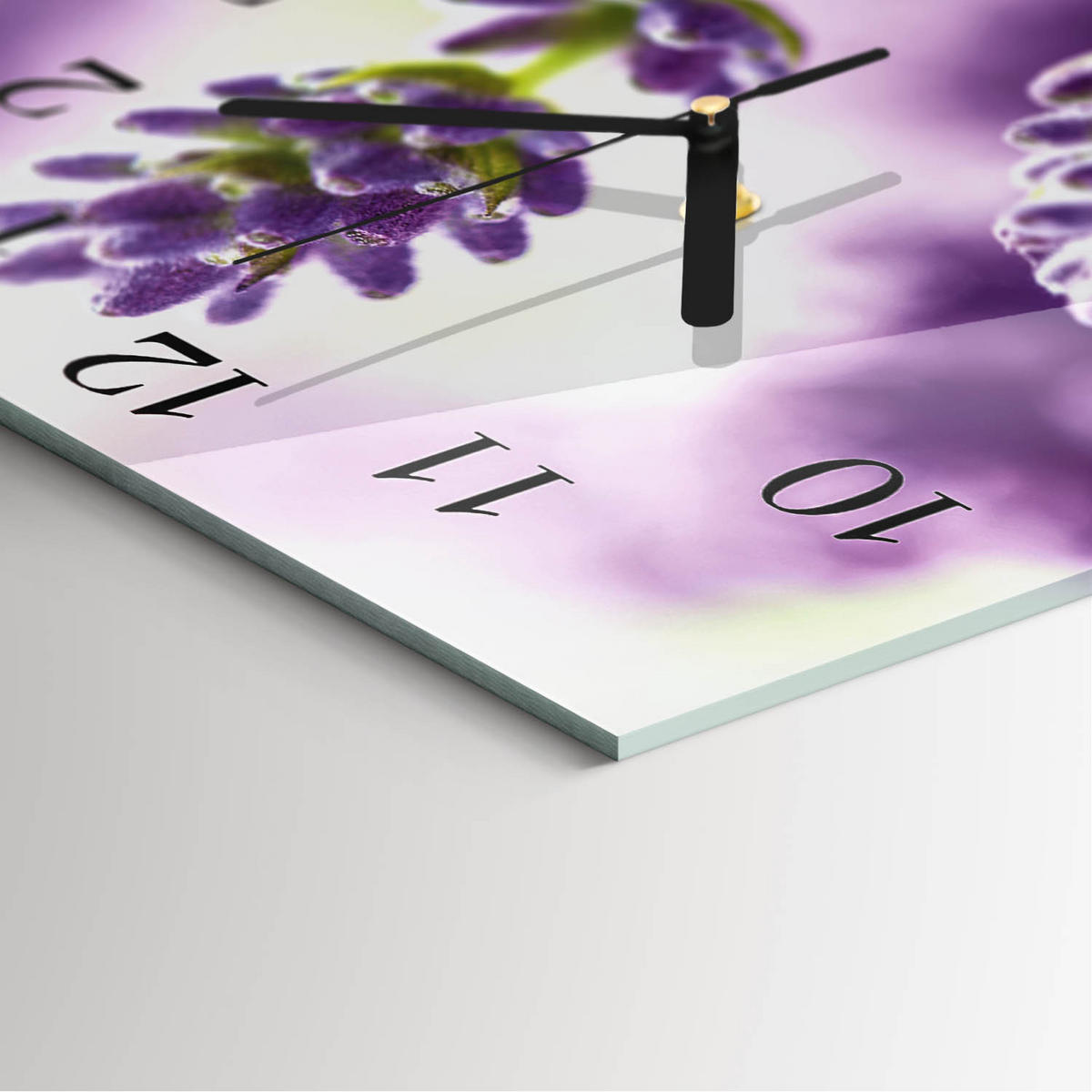 WANDUHR 30x30 cm - Lavendel - Lila, Glas (30/30/0.4cm) - TULUP