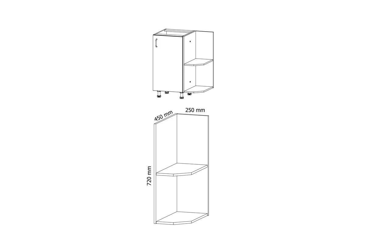 KÜCHENUNTERSCHRANK – 25 cm – D25PZ – Velmora – Weiß - Weiß, Holzwerkstoff (25/72/45cm) - ROYAL24_MARKT