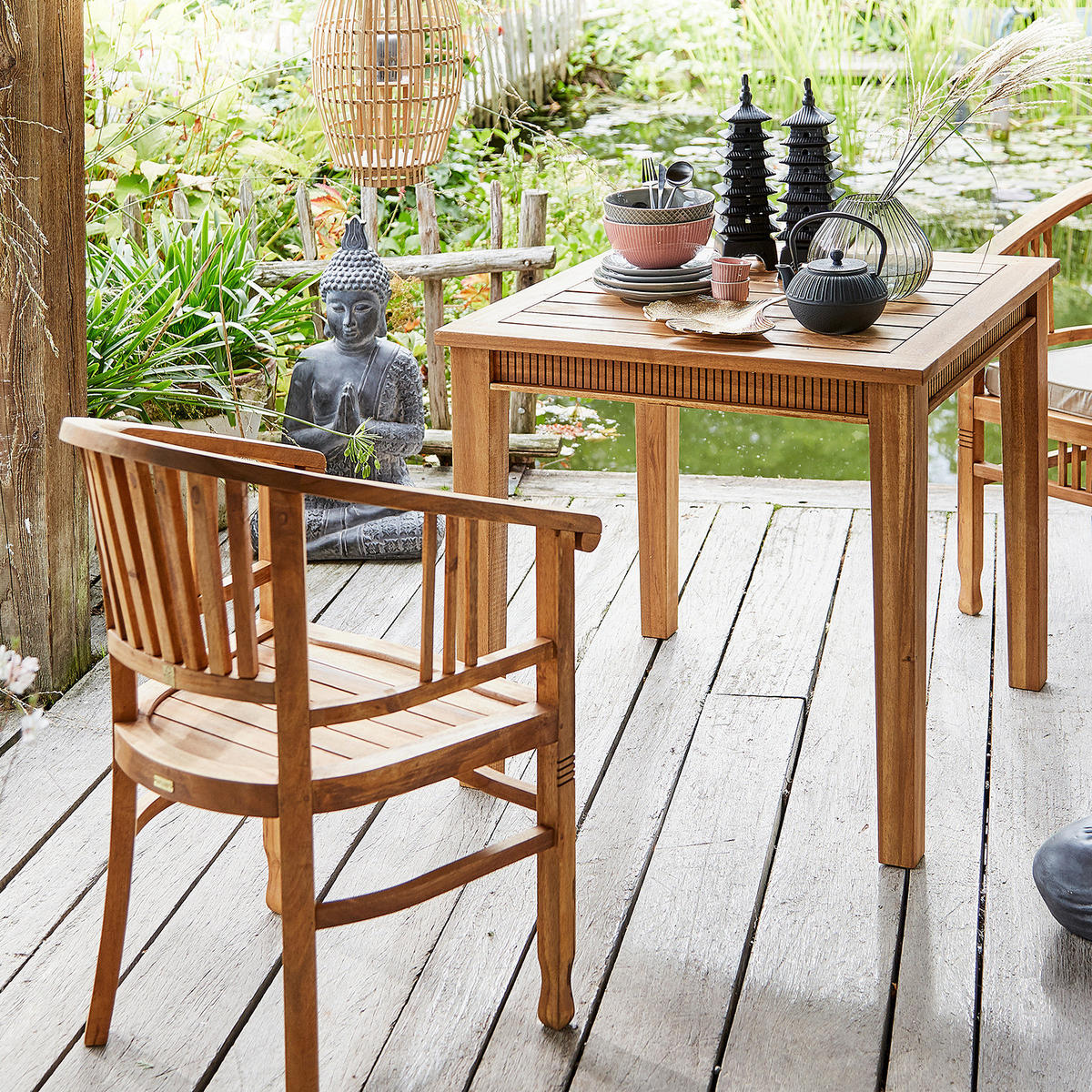 GARTENTISCH Acacia Springs - Braun, Holz (80/80/75cm) - Butlers