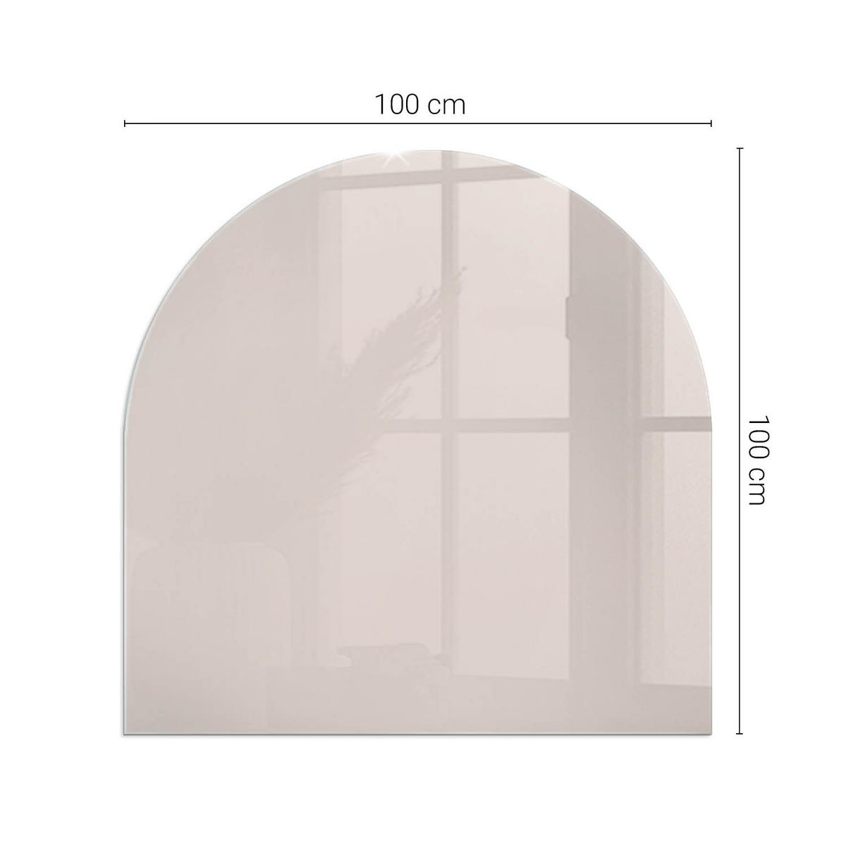 GLASPLATTE für Kamin 100x100 cm - Beige, Glas (100/100/0.4cm) - TULUP