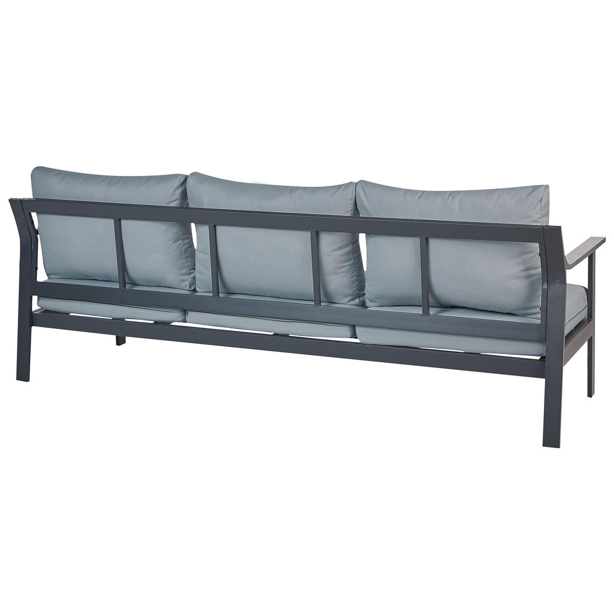 GARTENSOFA 3-Sitzer Grau Kiato - Grau, Metall (225/77/80cm) - Beliani