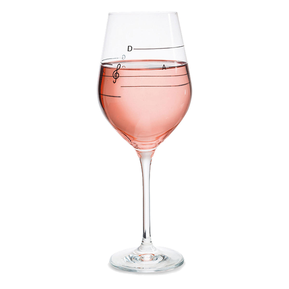 WEINGLAS Glass Of Music, mit Tonleiter Aufdruck, Glas, 540 ml - Multicolor, Glas (0.54L)