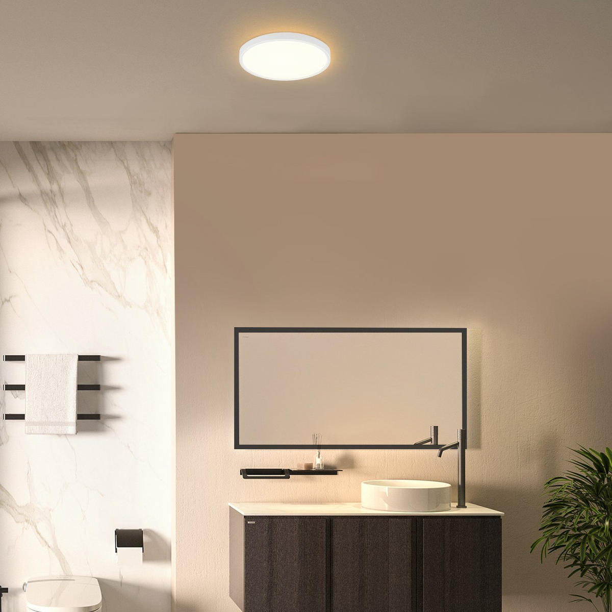 LED-DECKENLEUCHTE Berlin 22 cm - Weiß, Kunststoff (22/22/2.5cm) - Nettlife