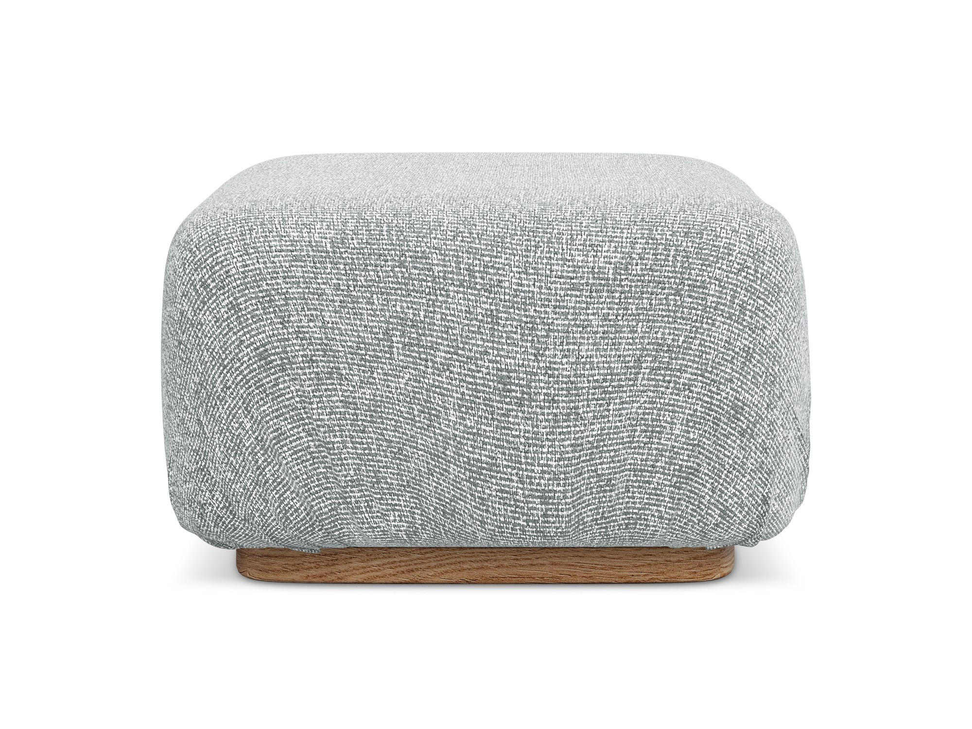 POUF Strukturstoff Stoff Grau - Silberfarben/Braun, Holz/Textil (83/95/41cm) - Makamii