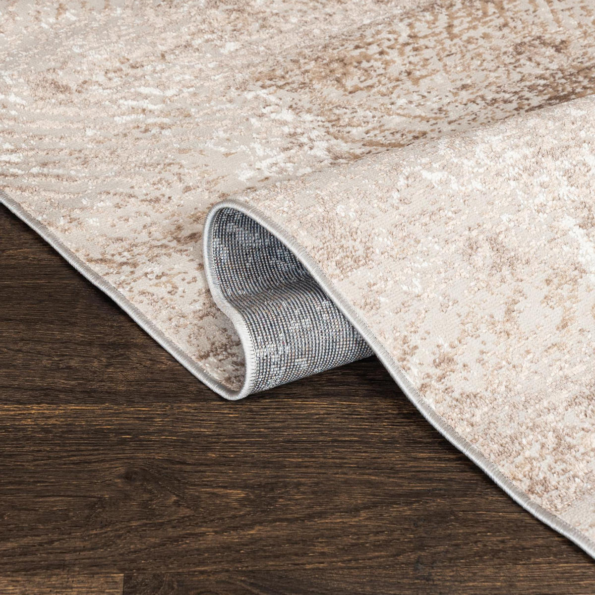 TEPPICH Beige Creme abstrakt - 240 x 330 cm - Blau/Beige, Textil (240/330cm) - Mazovia