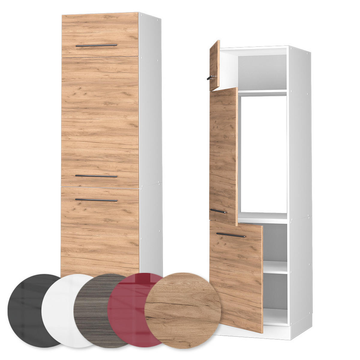 KÜCHENSCHRANK Fame-Line Goldkraft Eiche 60 cm - Honigeiche/Eiche Wotan, Holzwerkstoff (60/206.8/58.1cm) - Vicco