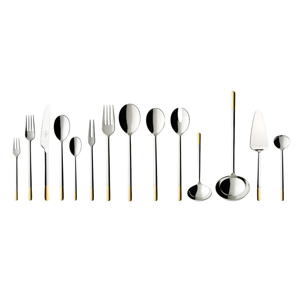 TAFELBESTECK Ella silber-gold 70er Set - Silberfarben/Goldfarben, Metall - Villeroy & Boch