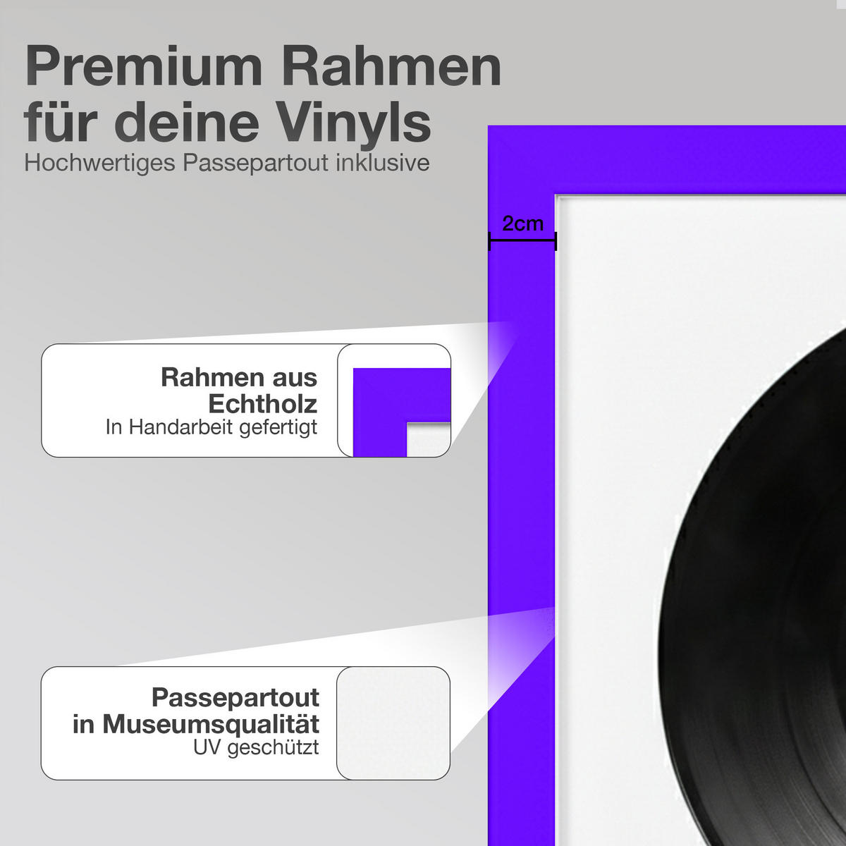 VINYL BILDERRAHMEN 40/40 2er Set - Lila, Holz (40/40cm) - K-Möbel