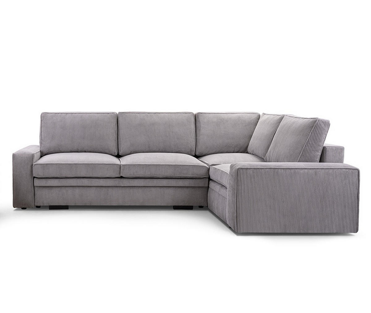 ECKSOFA L Form Treville Grau 296/196/94 cm – Rechts, mit Bettkasten und Schlaffunktion - Schwarz/Grau, Kunststoff/Textil (296/196cm) - AX Living