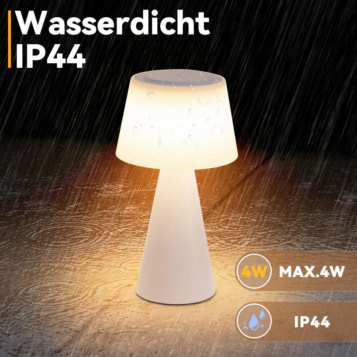 LED TISCHLEUCHTE Nathaniel - Weiß, Kunststoff (13/13/26cm) - Nettlife