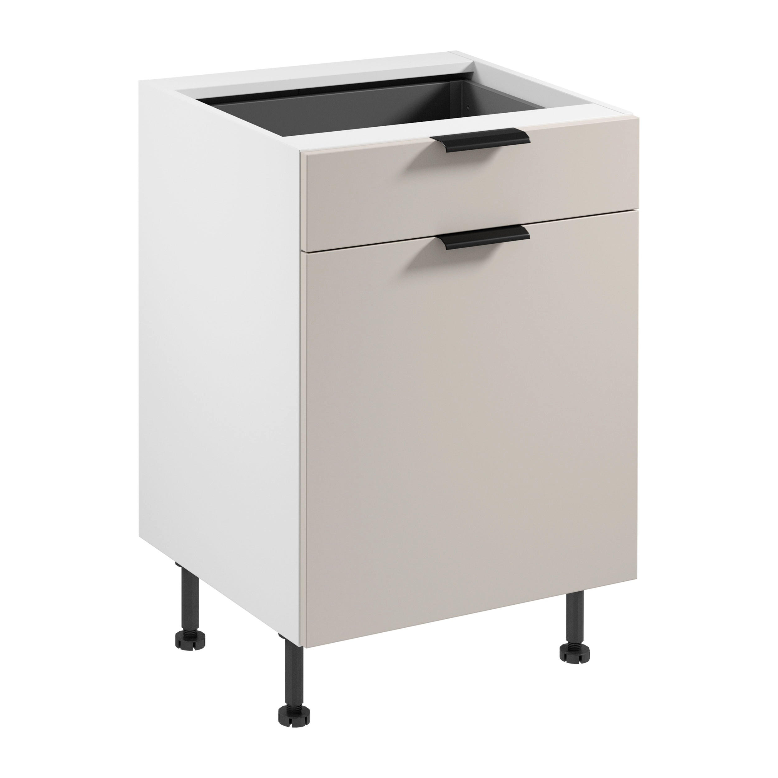 UNTERSCHRANK D60S1 P/L AX – Sorento Weiß Beige – Weiß / Beige - Beige/Weiß, Holzwerkstoff (60/87/52cm) - ROYAL24_MARKT