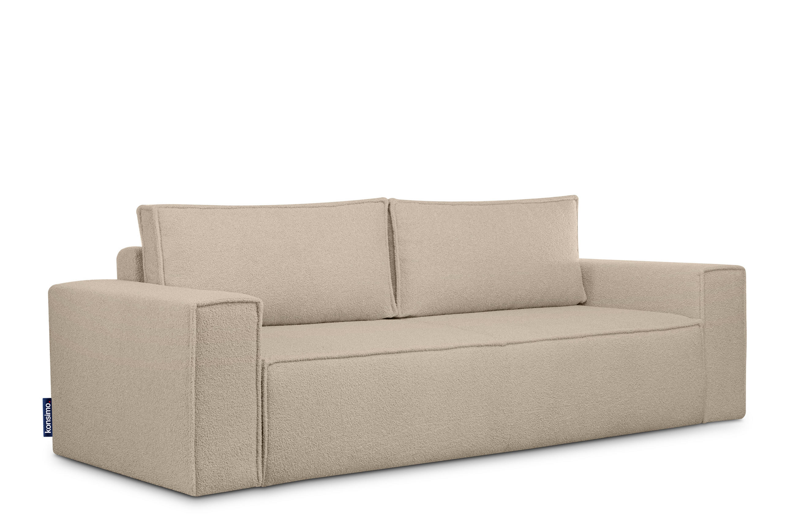 3-SITZER-SOFA NAPI II mit Schlaffunktion, hellbeige - Beige, Textil (244/89/101cm) - KONSIMO®