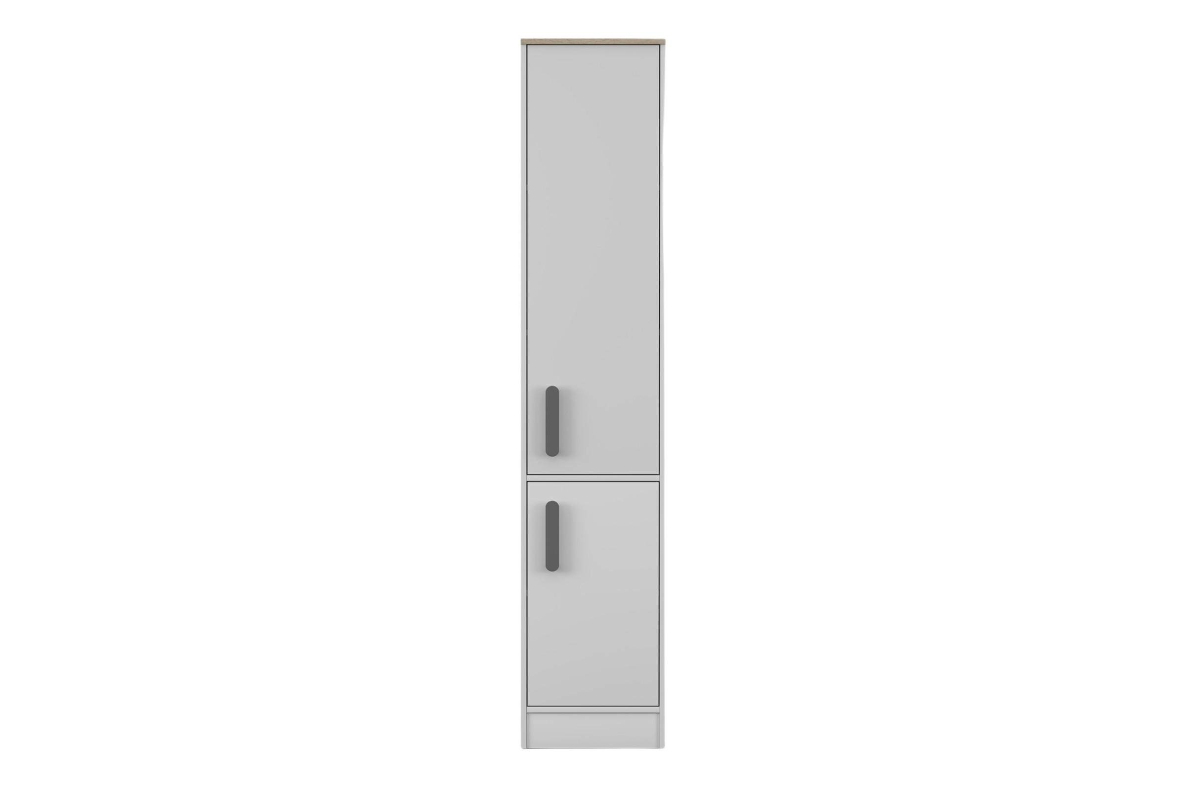 Deine Möbel 24 Regal Weiß, Grau 40x197x38 cm