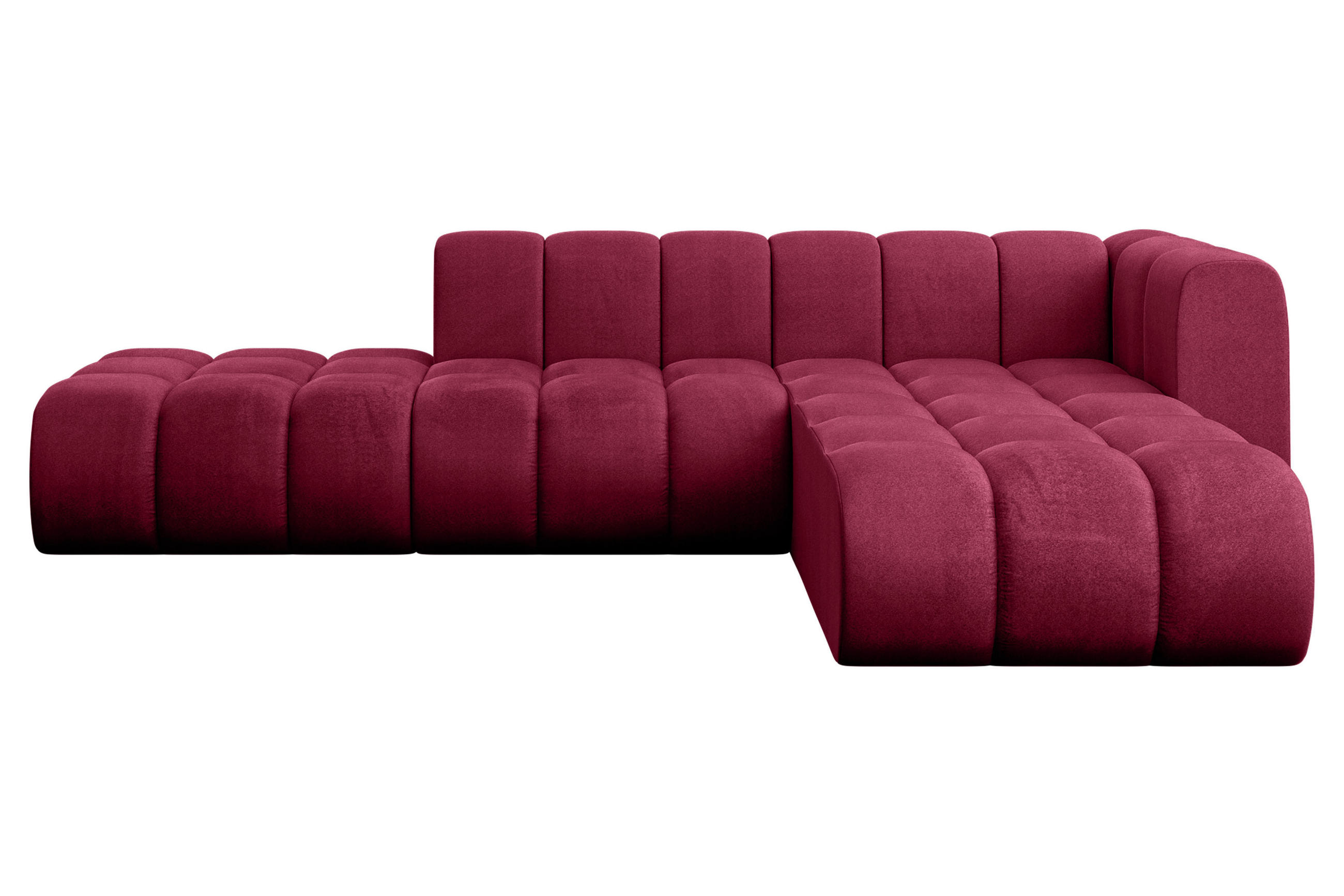 ECKSOFA modulares Sofa Zuvon-L1 - 296x177x70 cm Bordeauxrot - Bordeaux, Holzwerkstoff/Textil (296/177cm) - ALTDECOR
