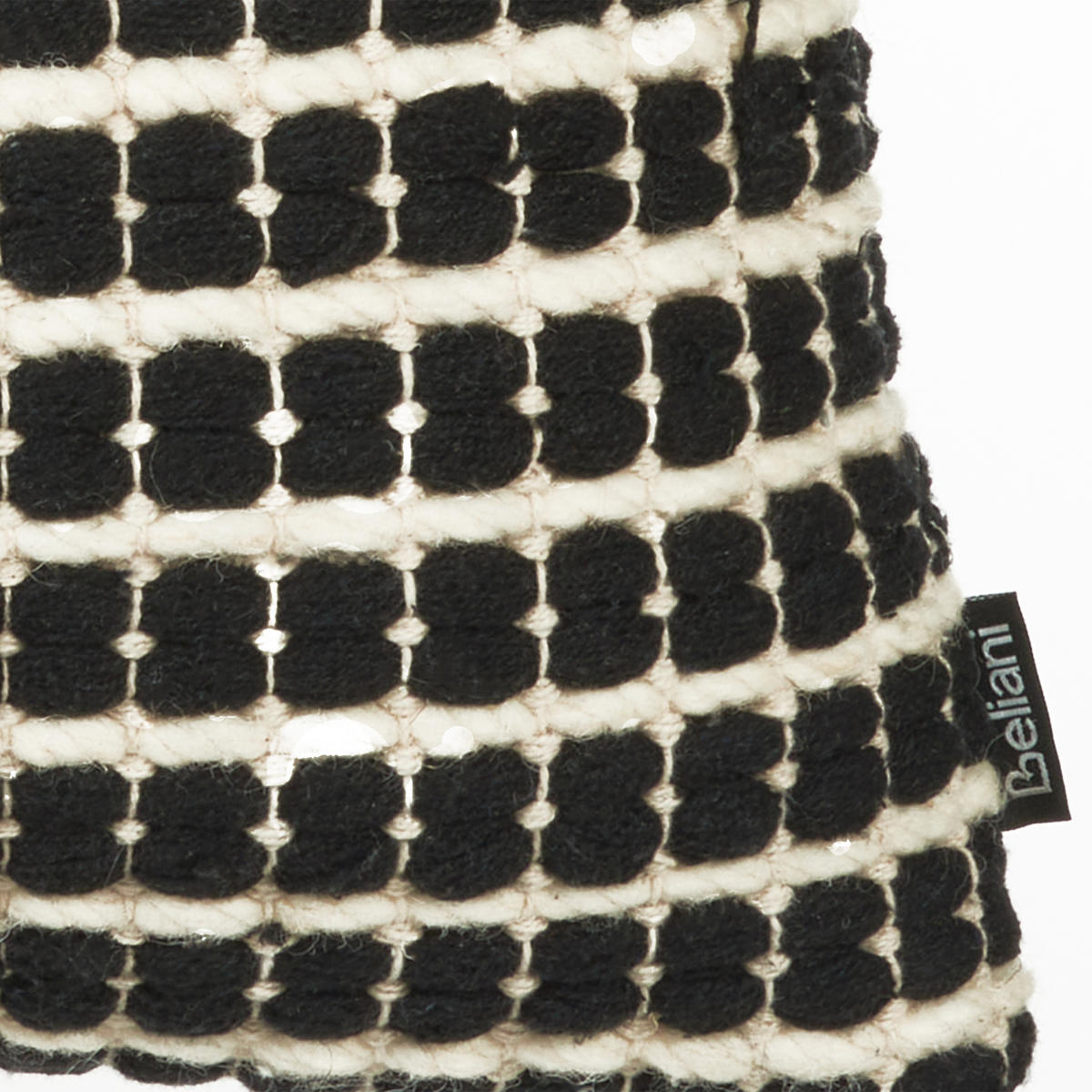 DEKOKISSEN 2er-Set Creme 45/45 cm Yoncali - Creme/Schwarz, Naturmaterialen/Textil (45/45cm) - Beliani