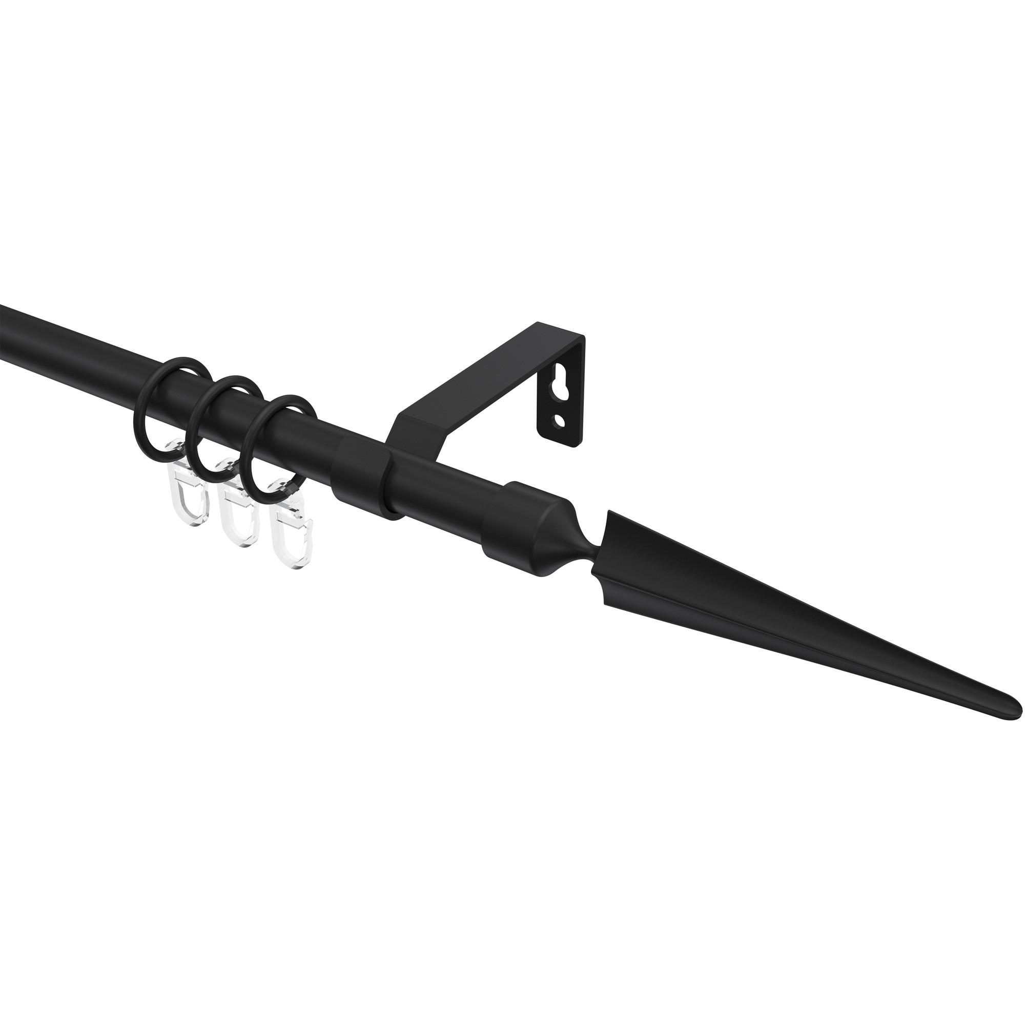 GARDINENSTANGE Olymp Lorenzo 140 cm, 1-läufig, 16 mm Ø Schwarz - Schwarz, Metall (140cm) - INTERDECO