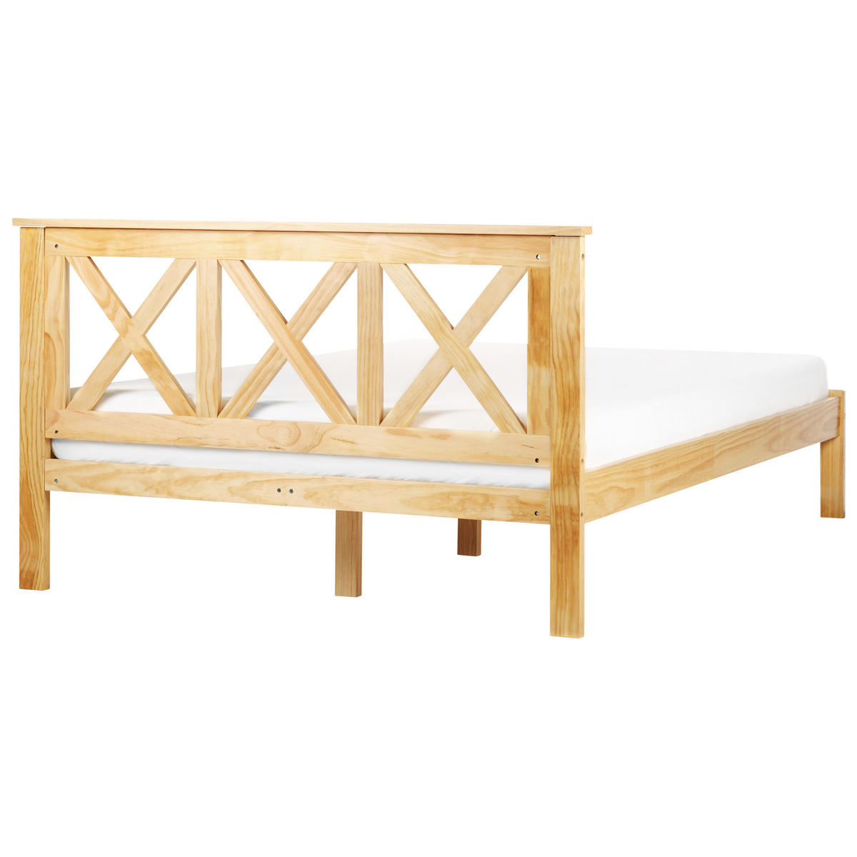 BETT mit Lattenrost 140x200 cm Heller Holzfarbton Tannay - Hellbraun, Holz (140/200cm) - Beliani