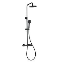 DUSCHSET Samar Schwarz Messing - Thermostat - Schwarz, Metall (8/26/71cm) - Badplaats