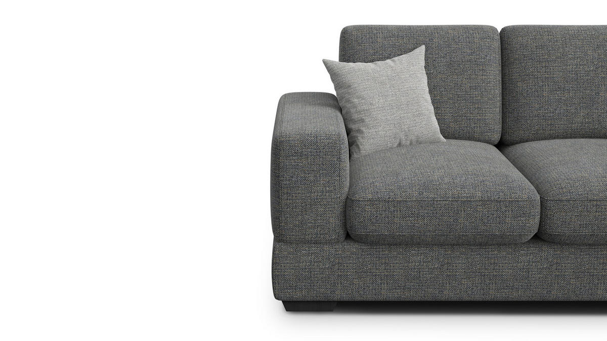 SOFA OTTO 2-Sitzer, anthracit - Schwarz/Grau, Holz/Textil (171/89/98cm) - Courtois Laville