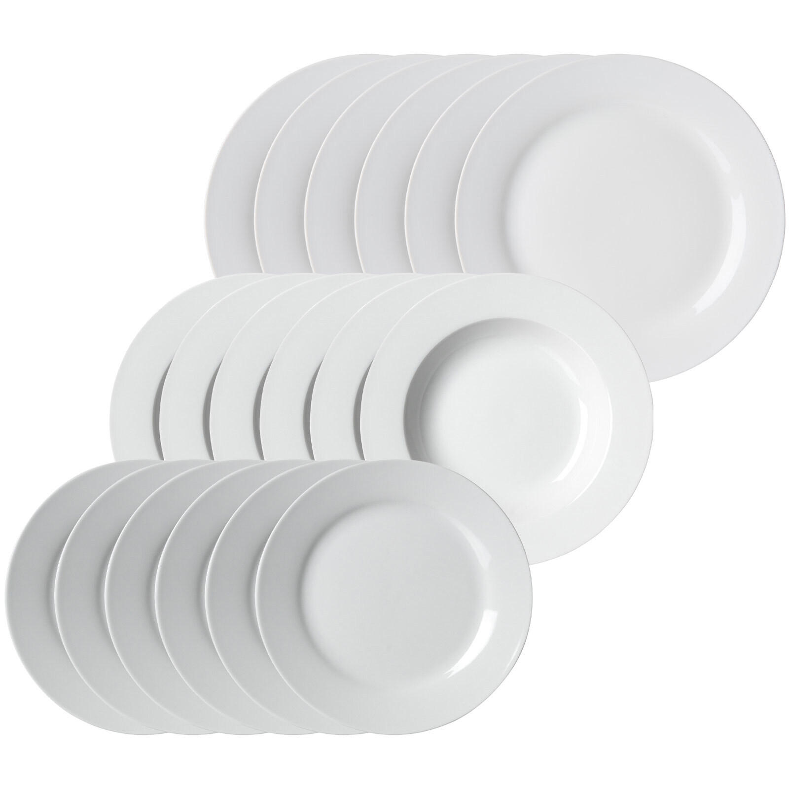 TELLER-SET Bianco weiß 18er Set - Weiß, Keramik (2/2/2cm) - Ritzenhoff Breker