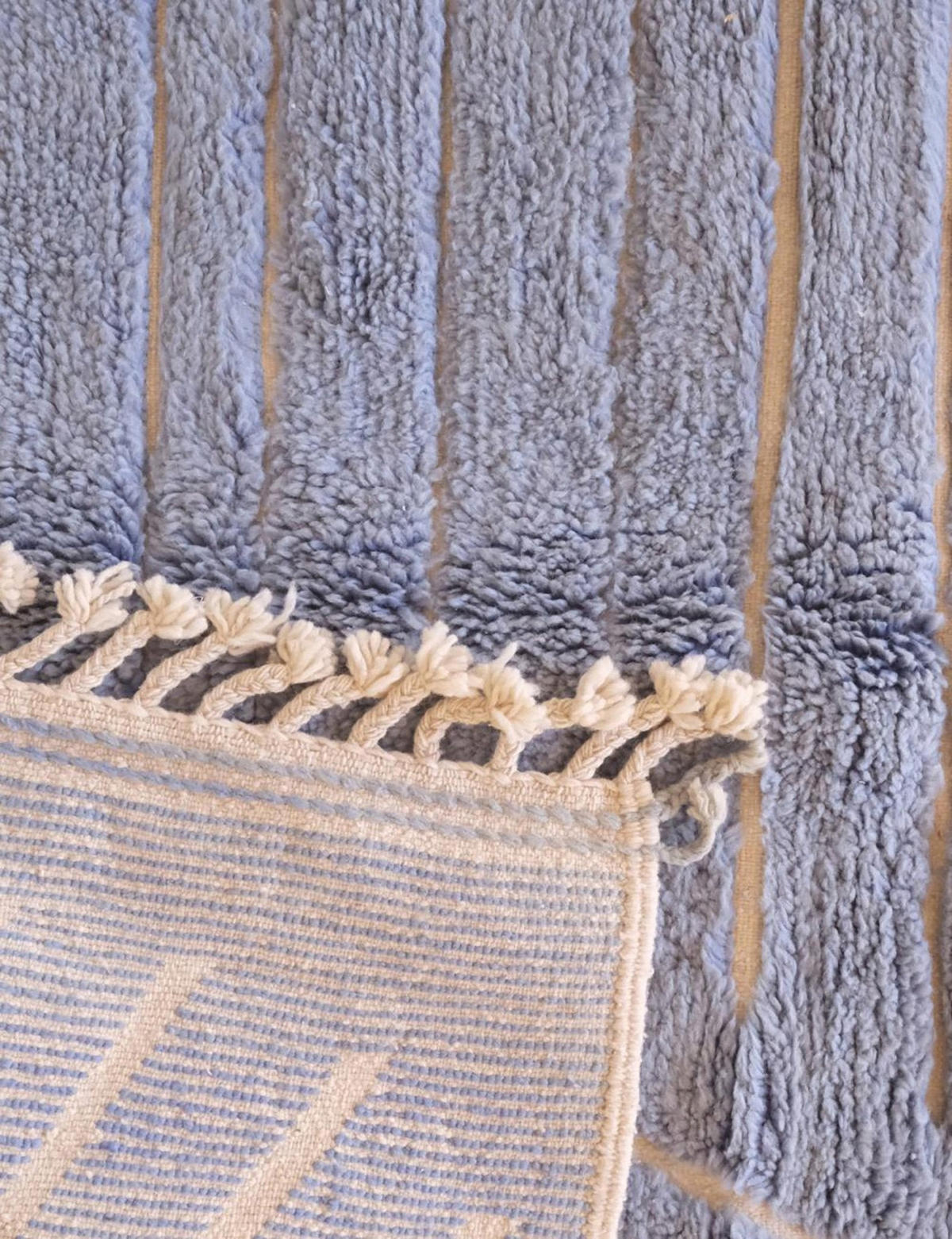 BERBERTEPPICH marokkanisch elegant handgeknüpft 200x 300 cm - Blau, Naturmaterialien (200/300cm) - AFK Living