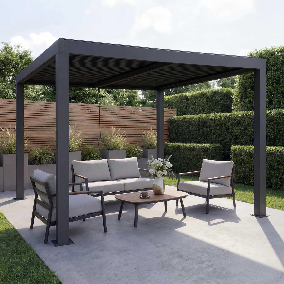 PERGOLA Anthrazit - Anthrazit, Metall (300/220/300cm) - MCW